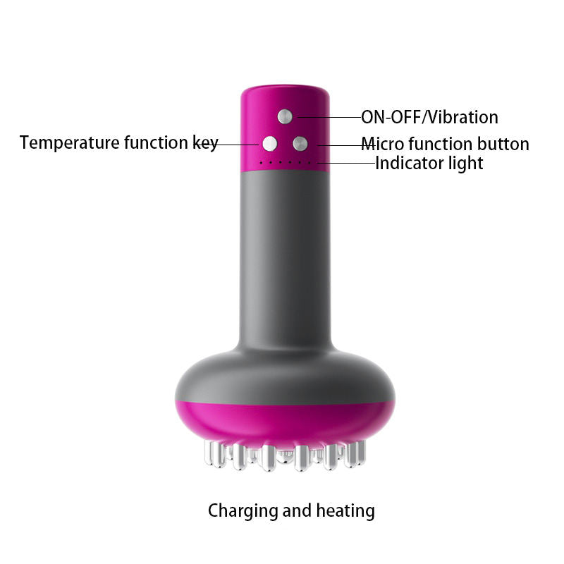 Micro-current Heating Vibration Gua Sha Device Handheld Massager Electric Meridian Massage Brush for Full Body