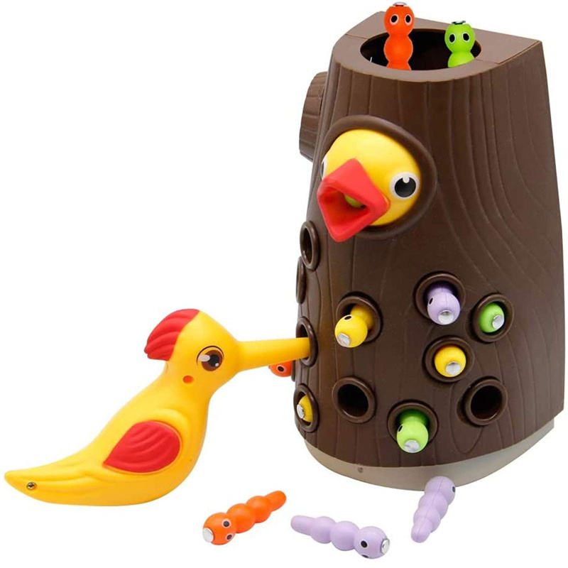 Woodpecker Toys Fishing And Insect Catching Games Intelligence Development Early Childhood Education Magnetic Toys