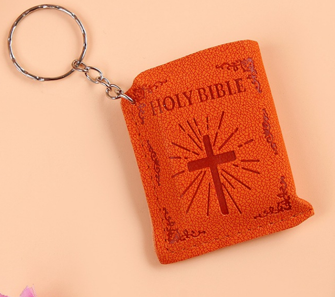 Mini HOLY Bible Keychain Religious Christian Jesus Cross Key Chain Women Prayer God Bless Gift Souvenirs Keyring