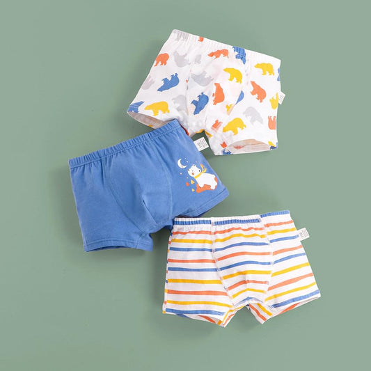 Children's underwear boys cotton elastic four pointed children shorts Media 1 of 13