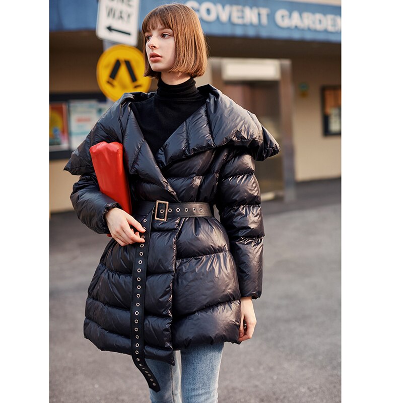 Irregular Minority Bread Down Jacket Women's New Winter Fashion Large Lapel Personality Coat