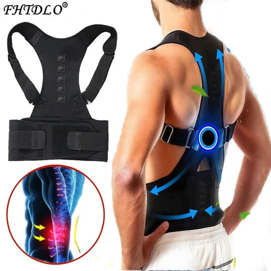 Magnetic therapy posture corrector brace supporter shoulder back support belt men women braces