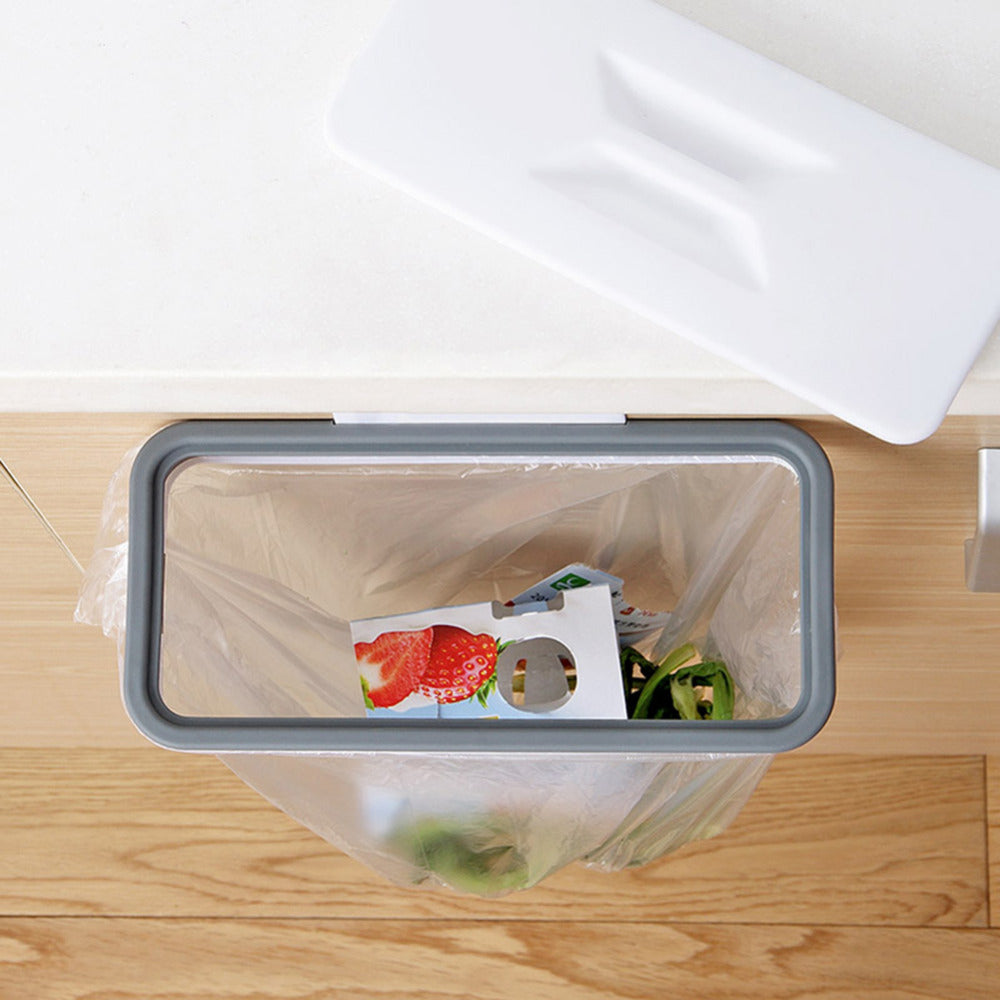 Portable Plastic Garbage Hanging Bag Kitchen Trash Storage Rack Bag Hook Scouring Pad Dry Shelf Holder Kitchen Organzier