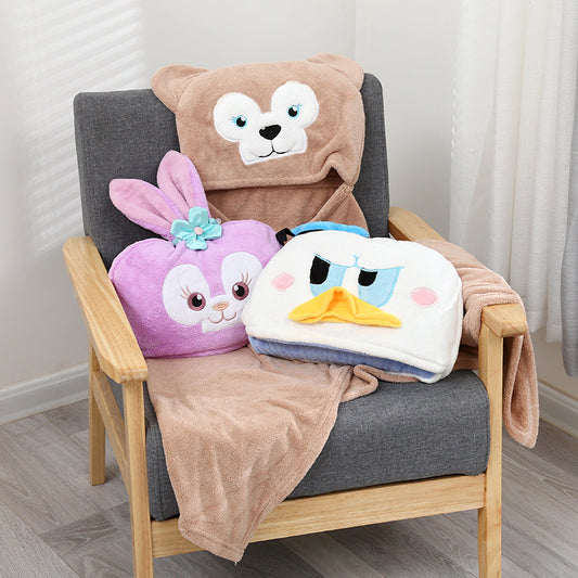Children's cotton bathrobe with hood cape bath towel can wear female and male cartoon bathing swimming towel absorbent quick-drying bathrobe