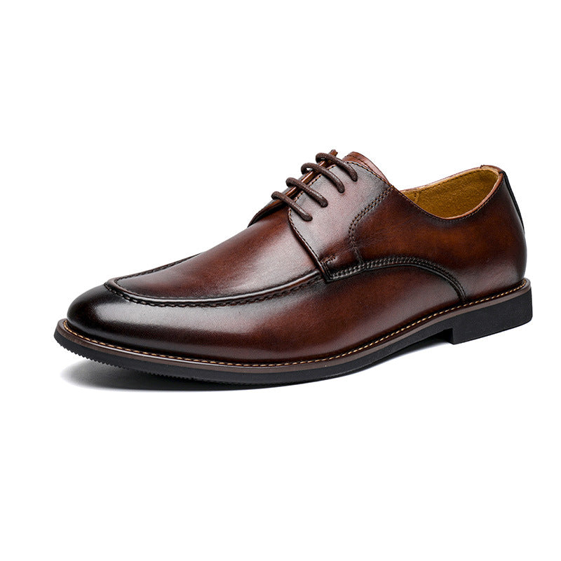 Summer new men's shoes men's leather casual line with a foot men's shoes La Fu shoes male British wind peas shoes